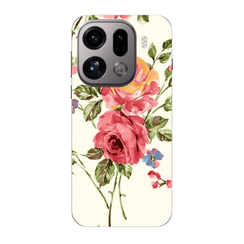 Oppo Find X9 Pro Violet and rose Transparent Silicone TPU Θήκη